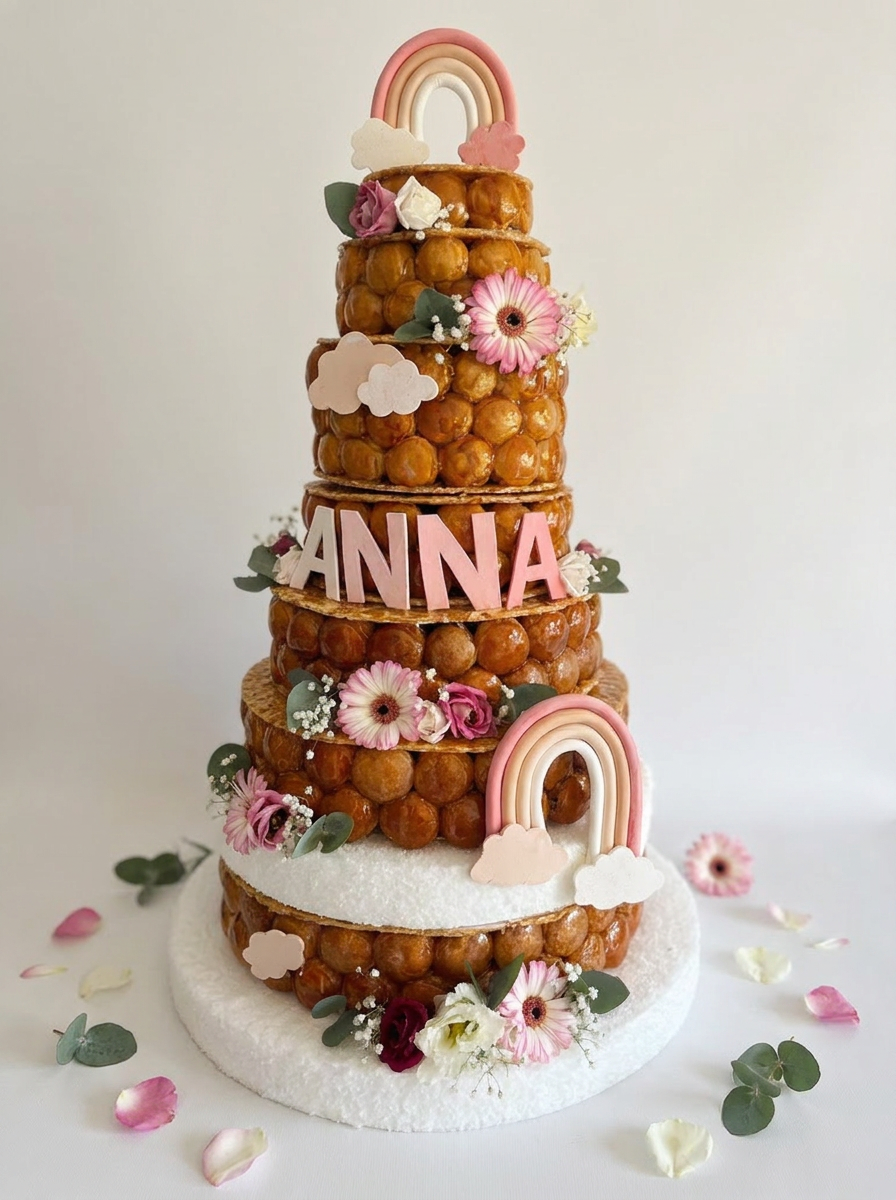 Pièce montée en choux artisanale – Mariage, baptême et événements
