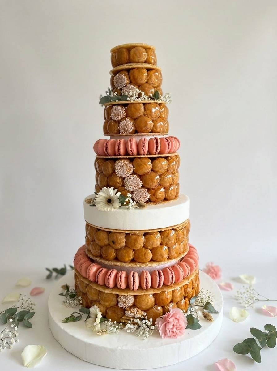 Pièce montée en choux artisanale – Mariage, baptême et événements
