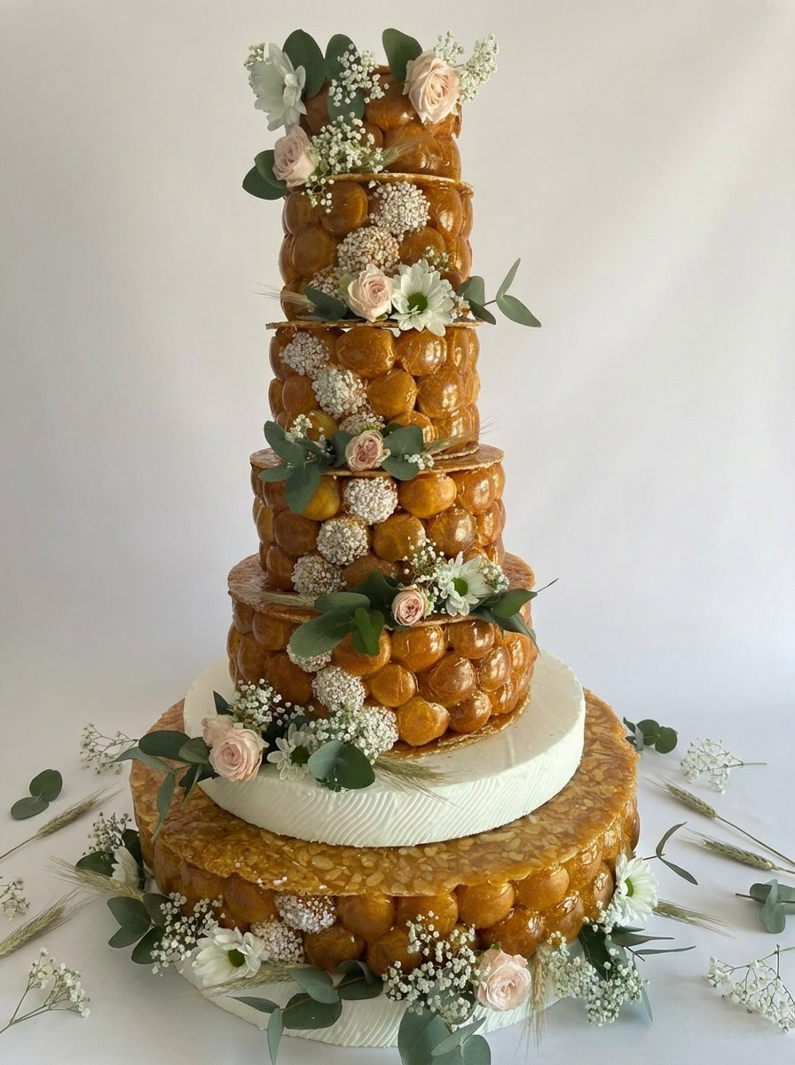 Pièce montée en choux artisanale – Mariage, baptême et événements
